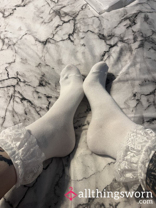 White Frilly Socks