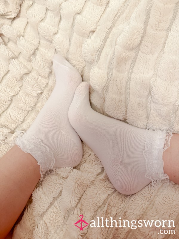 White Frilly Socks How Dirty Shall I Get Them For You 😈