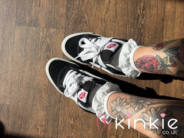 White Frilly Used Sock