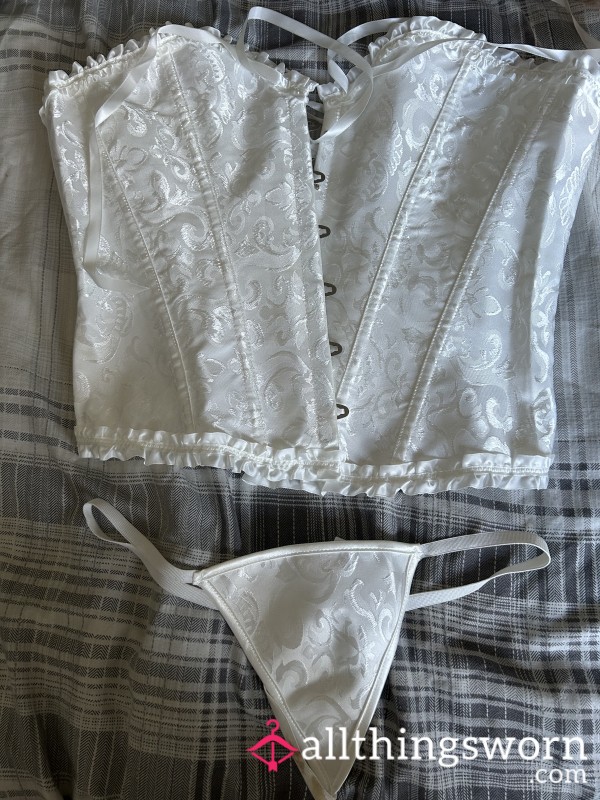 White Full Lace Corset And Panty