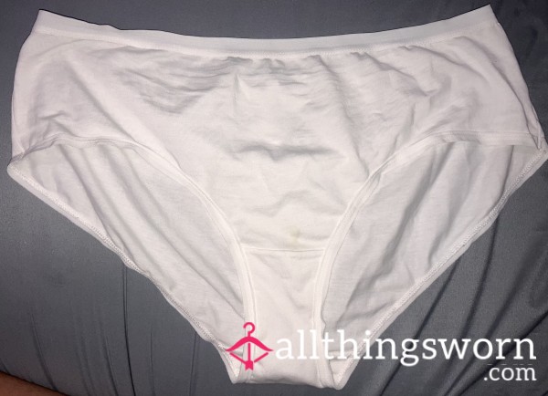 White Granny Panty Worn 24H