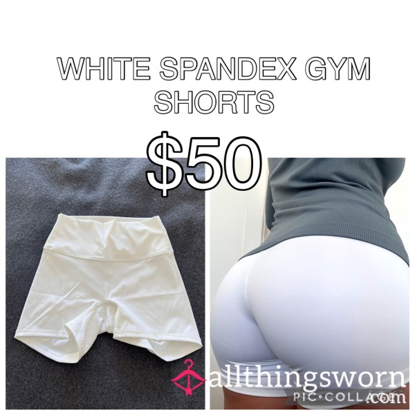 WHITE GYM SHORTS