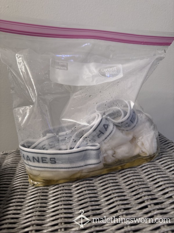 White Hanes Briefs 1 WEEK MARINATING 🍋🍋🍋 (2 Available)