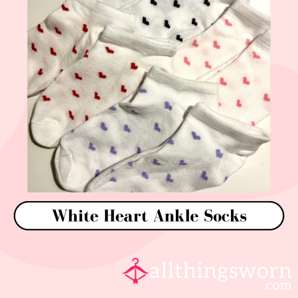 🧦❤️ White Heart Ankle Socks ❤️🧦