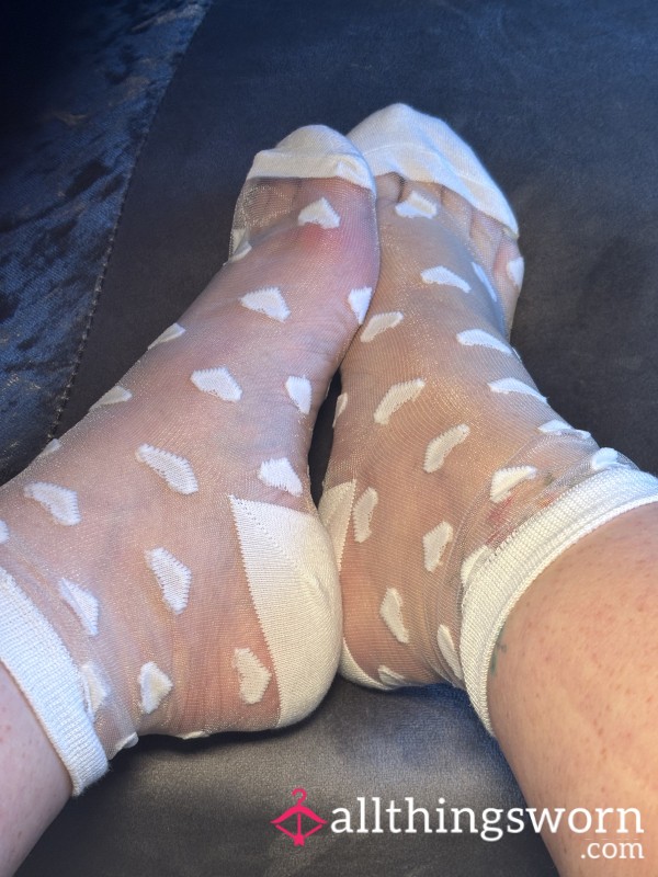 White Heart Nylon Socks – Sweet, Soft, And Worn Just For You