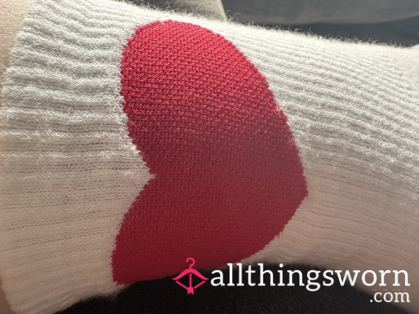White Heart Socks