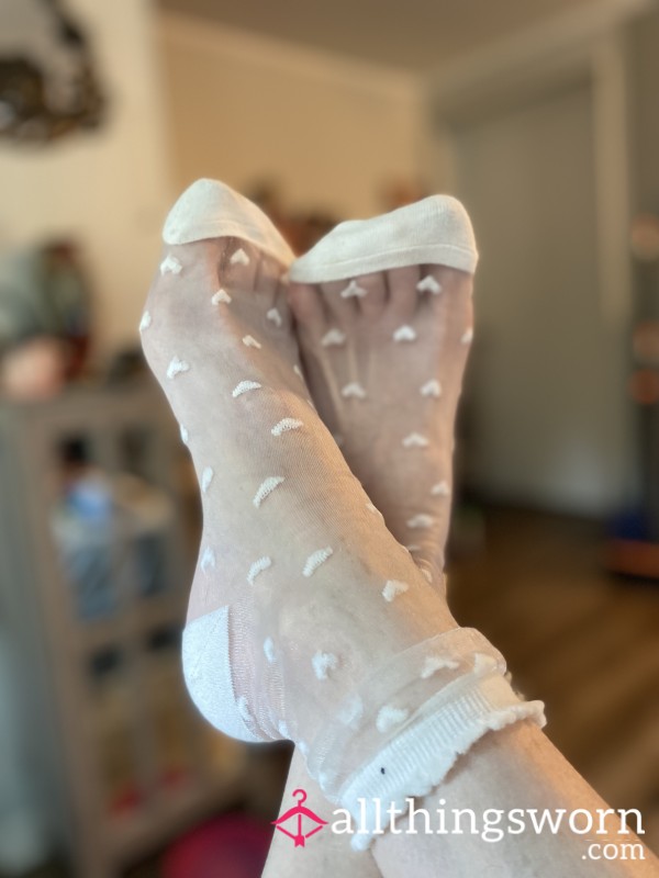 White Heart Socks