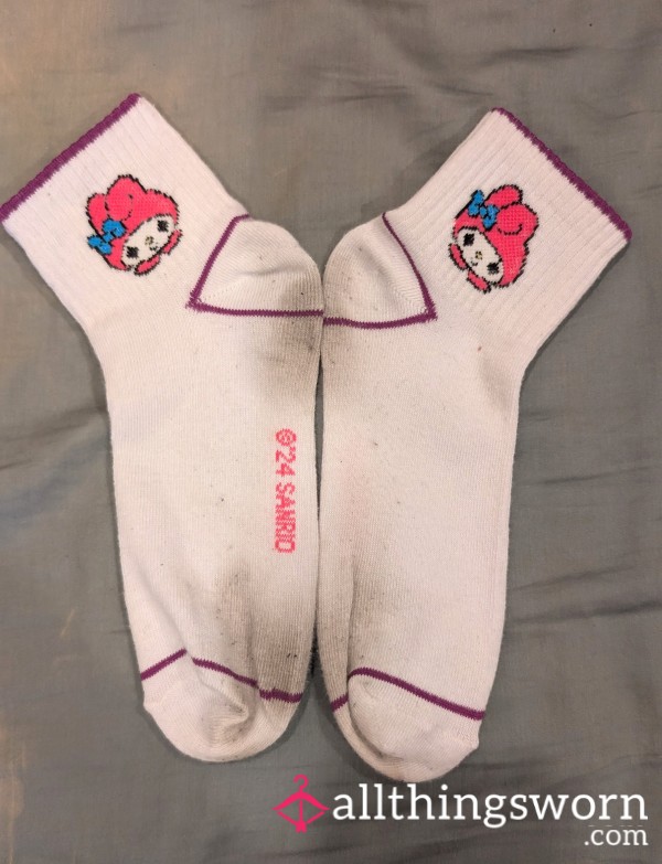 White Hello Kitty My Melody Crew Socks