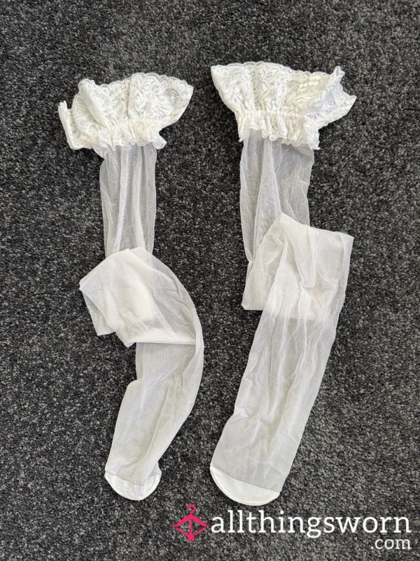 White Hold Up Stockings