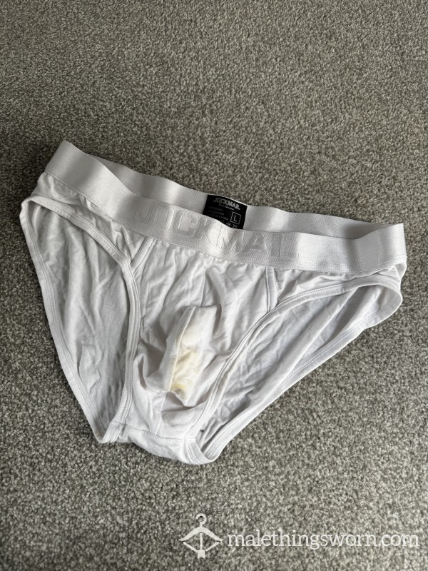 White Jockmail Briefs