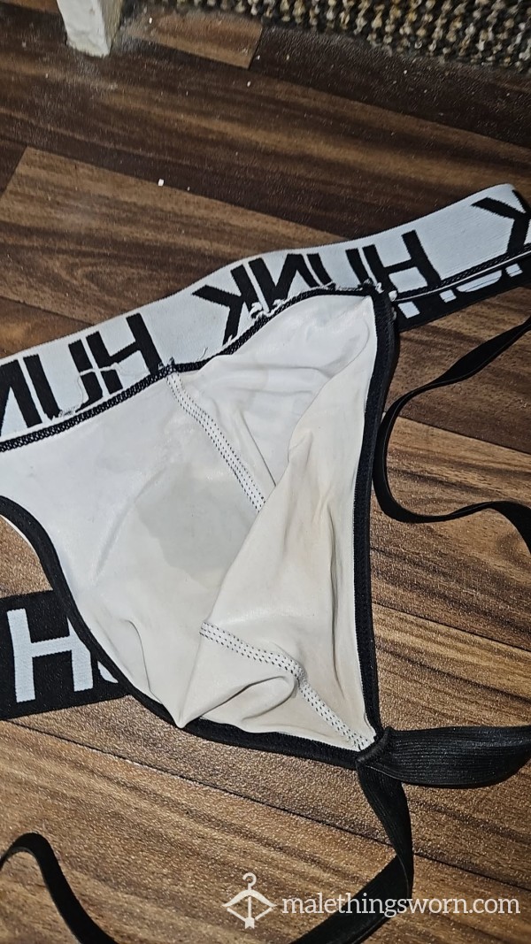 White Jockstrap Well-Worn 24hrs Sweaty, Pi*s And C*m