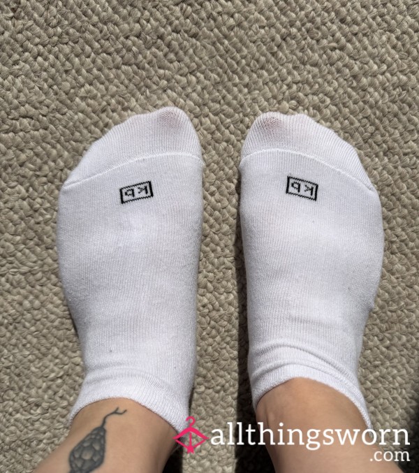 White KB Ankle Socks