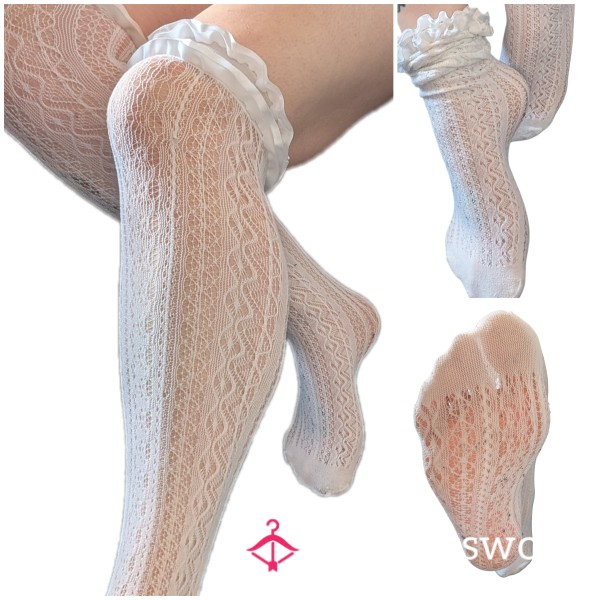 White Knee-High Socks — Innocent Look, Filthy Intentions🤍