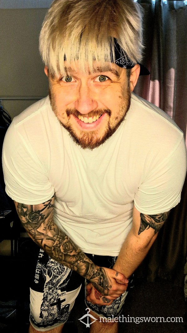 White L T Shirt, Rugged, For Your Pleasure.