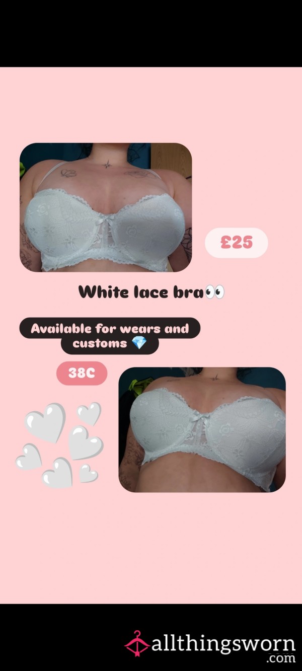 White Lace Bra 38C 🤍