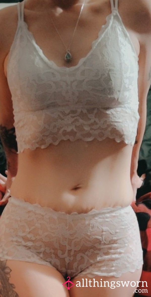 White Lace Bra/panty Lingerie  Buy One Get A Free Panty