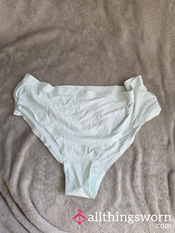 White Lace Brief Panties, Worn