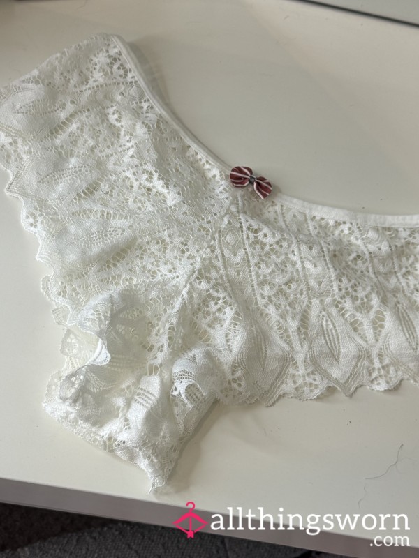 White Lace Full Back Cross Over Panties