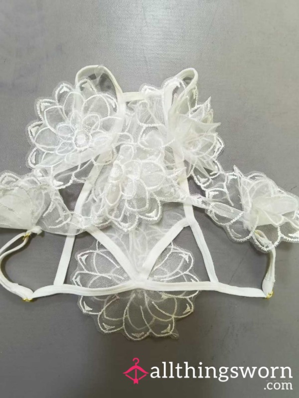 White Lace Hollow Underwear