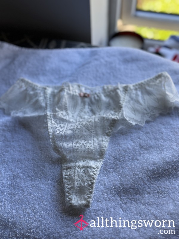 White Lace Thong