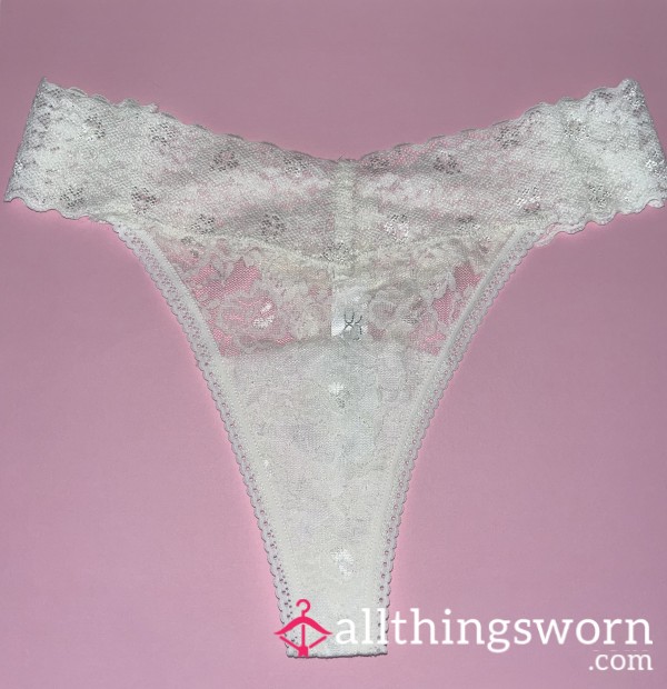 White Lace Thong