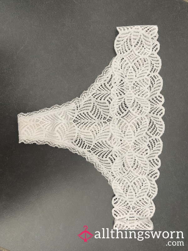 White Lace Thong