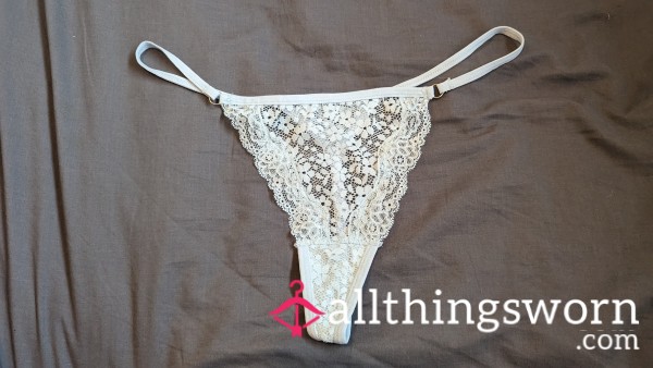 White Lace Thong
