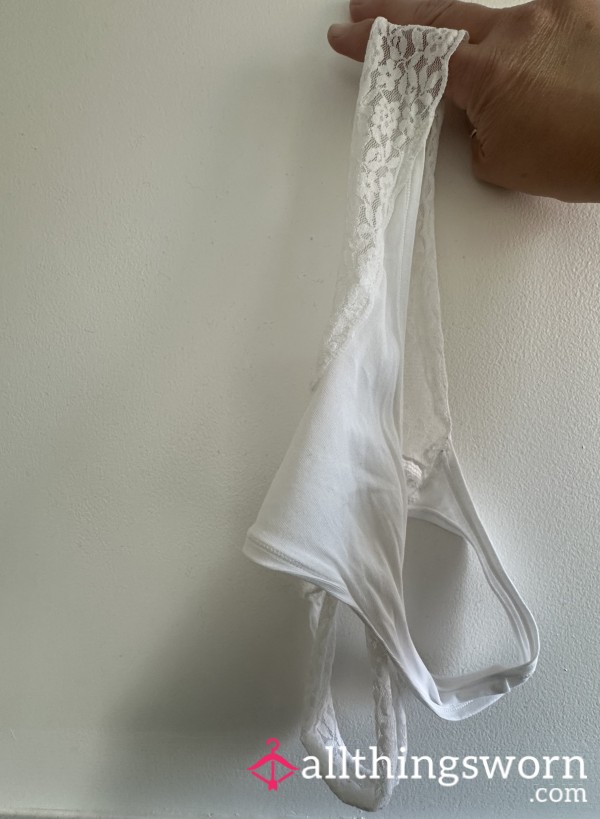 White Lace Thong