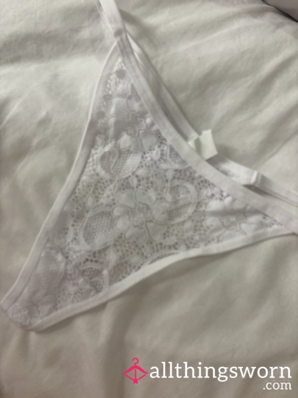 White Lace Thong