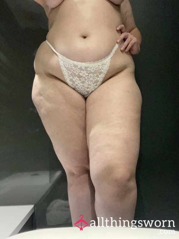 White Lace Thong