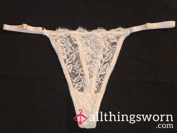 White Lace Thong