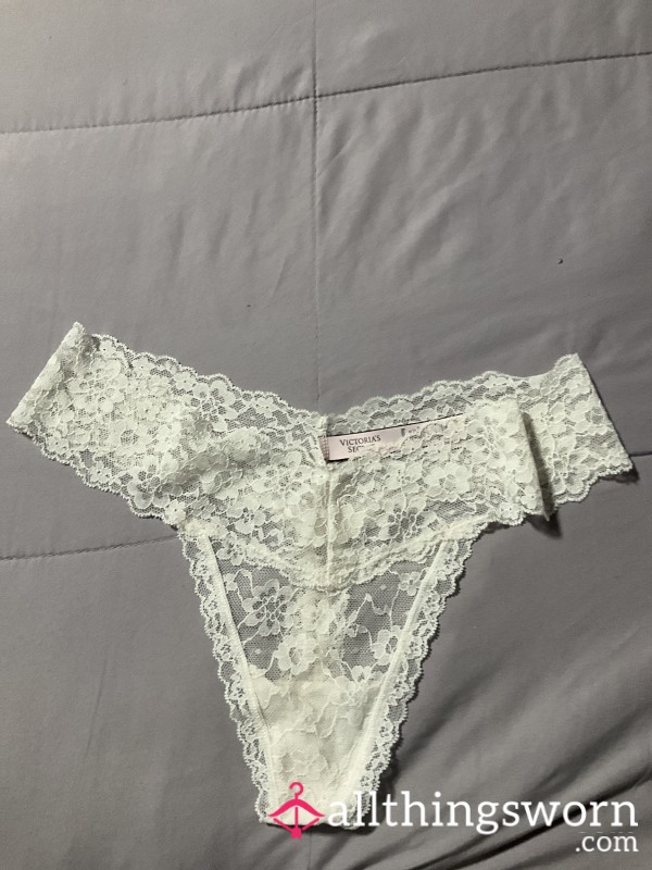 White Lace Thong