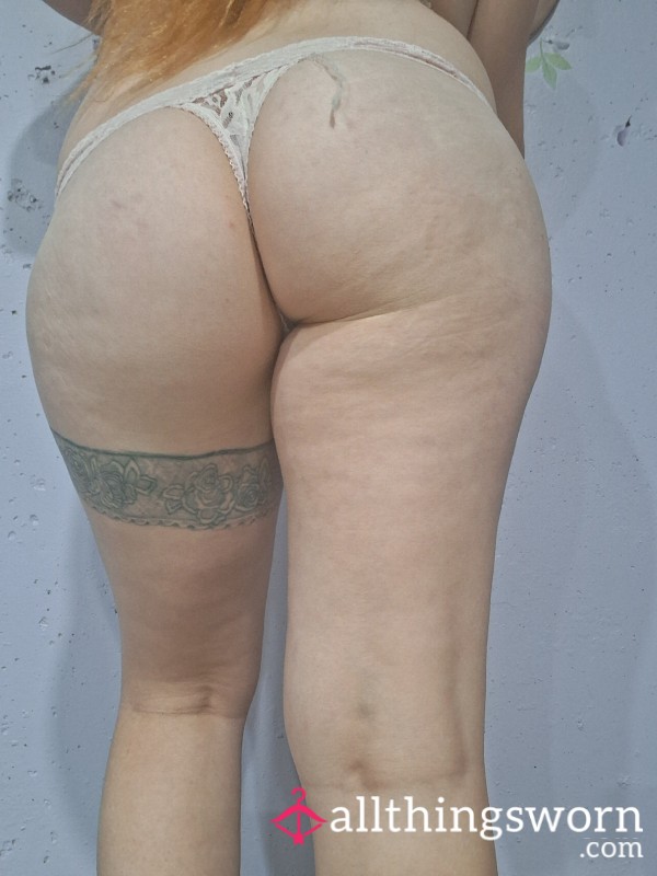 White Lace Thong