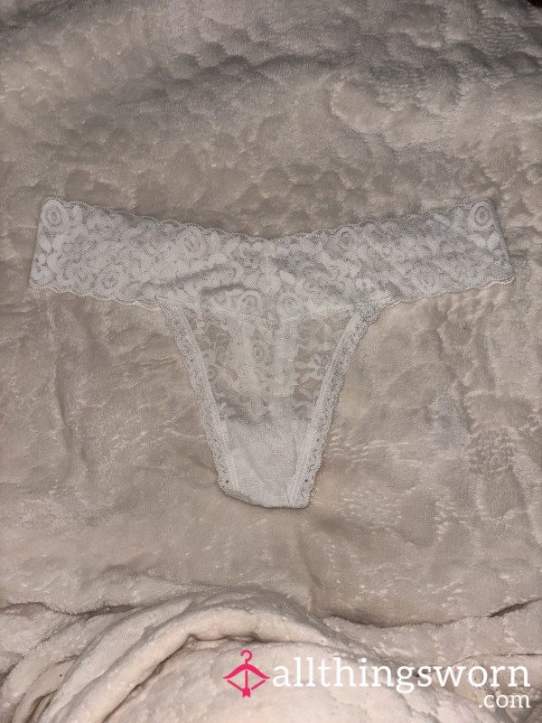 White Lace Thong