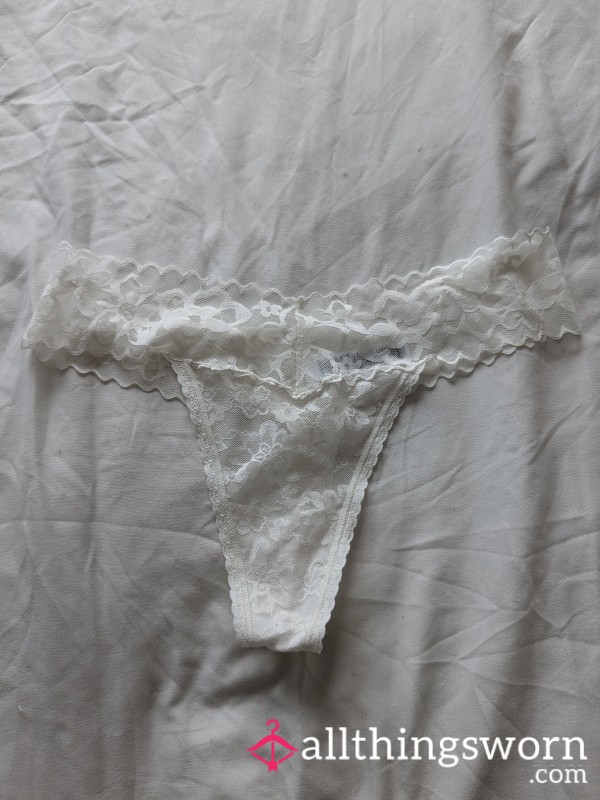 White Lace Thong