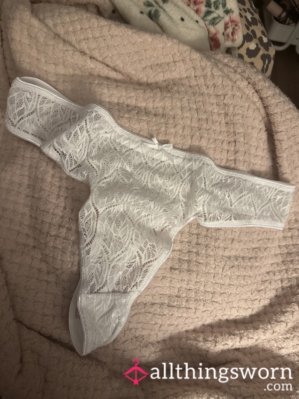 White Lace Thong X