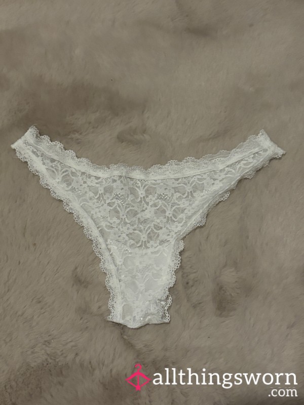 White Lace Thongs