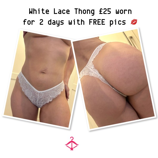 White Lace Thongs Worn For 2 Days With FREE Pics And Video Clip