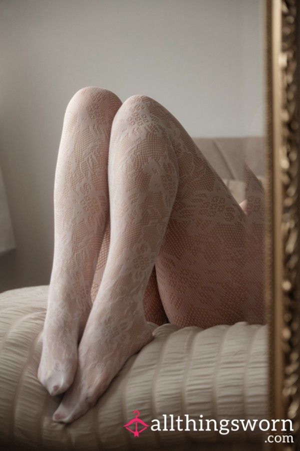 White Lace Tights, 48hr Wear 🤍