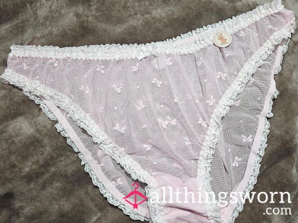 White Lace With Cute Bows! 3daywear/shipping Included/2photo's
