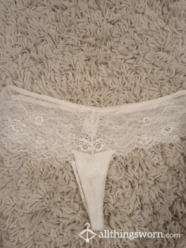 White Lacy Thong 🤍