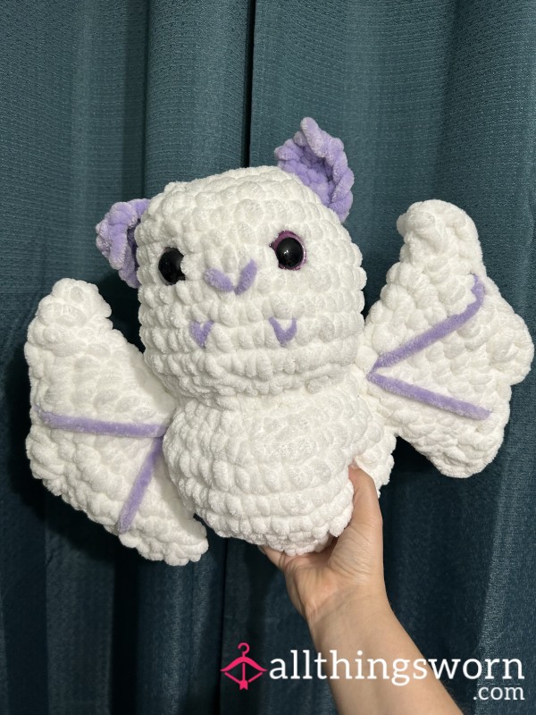 White Lavender Crochet Bat