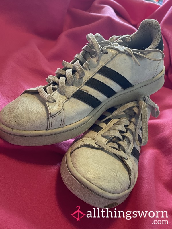 White Leather Adidas - Size 11