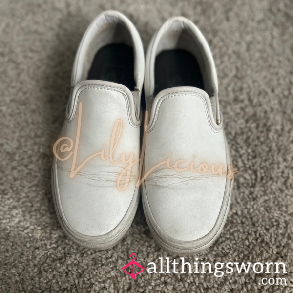 White Leather Vans