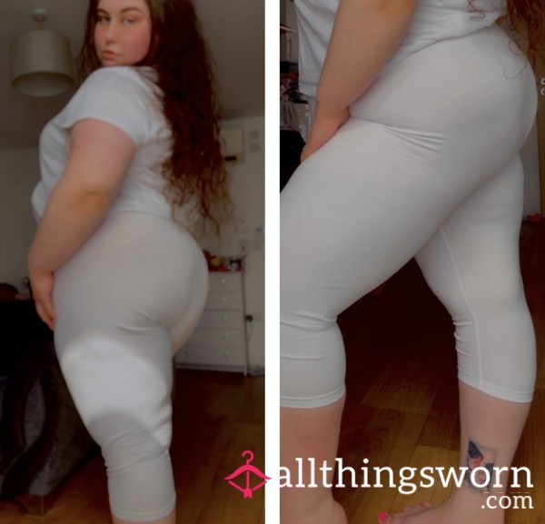 White Leggings - 3/4 Length - Worn By BBW
