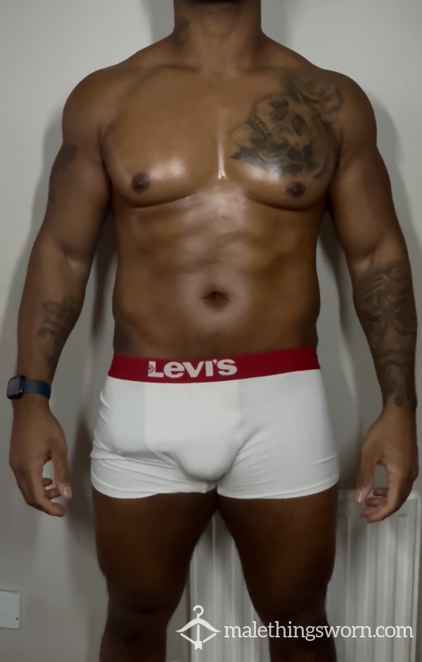 White Levi Boxers 🍆💦