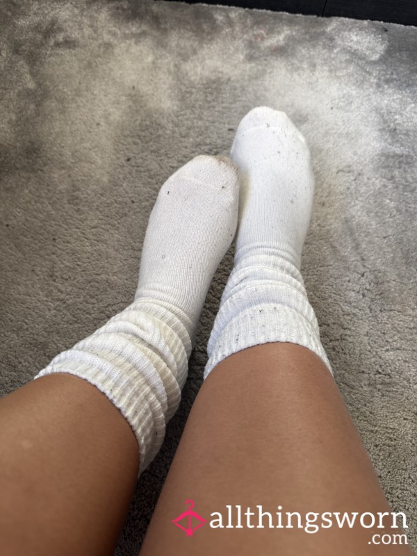 White Long Sweat Filled Socks