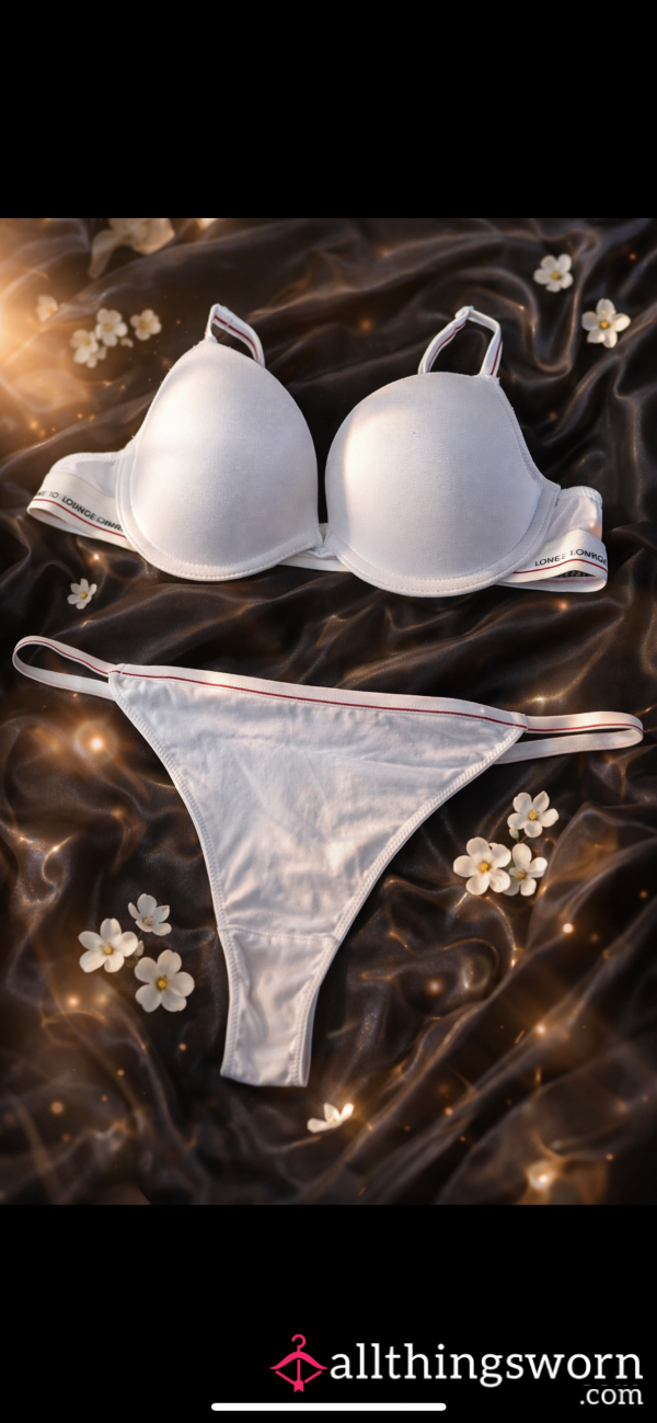 White Lounge Bra&thong Set .soft.simple&intimatley Worn . Wrapped In My Scent
