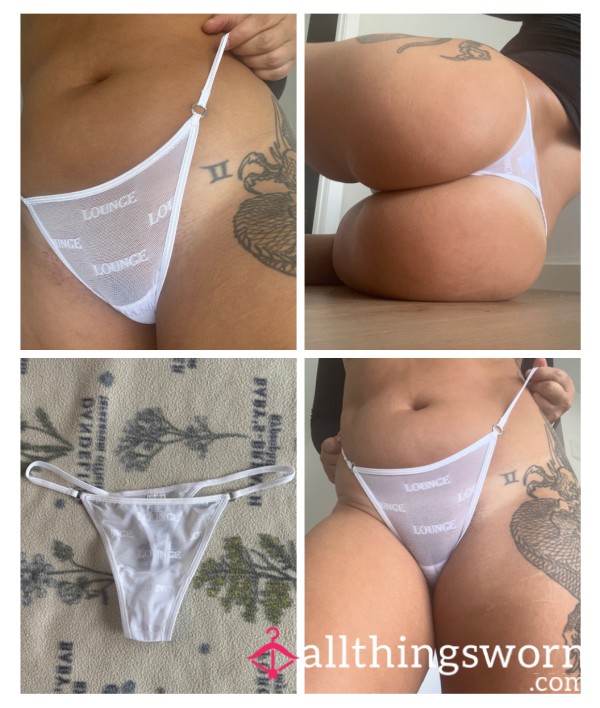 White Lounge Mesh Thong