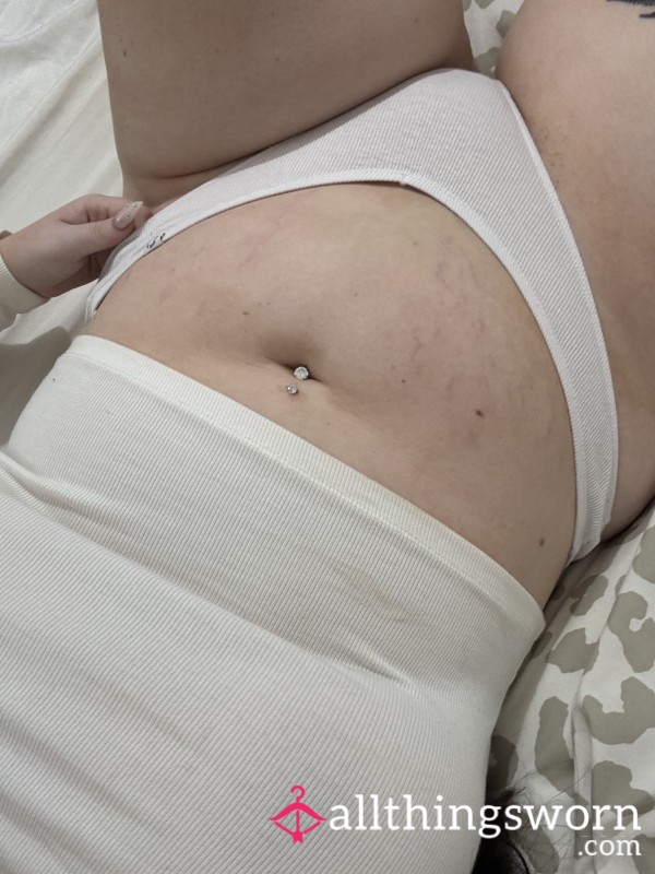 White Love To Lounge Cotton Thong